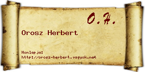 Orosz Herbert névjegykártya