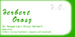 herbert orosz business card